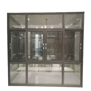 Fuson High Quality Minimalism Narrow Frame Aluminum Sliding Glass Window For Home Graphic Design Horizontal Apartment