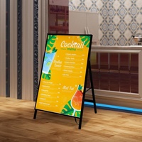 Exhibidor de Carteles LED Ultrafino con Marco en A para Acera, Soporte para Carteles de Películas, Letrero Publicitario con Caja de Luz para Interiores y Exteriores