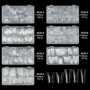 504 Uñas Postizas Transparentes de Longitud Media, Extensión de Uñas Acrílicas Suaves Francesas, Puntas Anchas de Cobertura Media/Total - Product Image 4