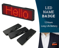 Multi-idioma recarga reutilizable programable Led nombre insignia Led pantalla Led etiqueta