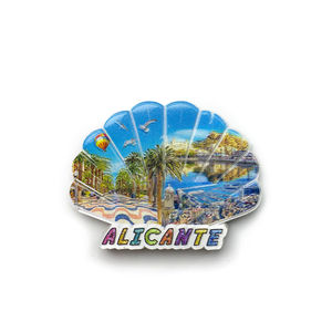 Personalizado España <span class=keywords><strong>Alicante</strong></span> ciudad creativa paisaje forma de concha imán magnético para refrigerador recuerdo turístico decoraciones para el hogar - Product Image 1