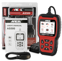 Ancel, AS500 OBD2 escáner OBD 2 motor lector de código OBD herramienta de diagnóstico del coche multilingüe actualización gratuita ODB2 de escáner