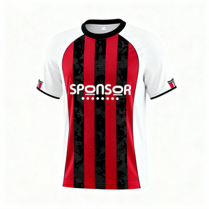 Maglia da Calcio Vintage a Righe Personalizzata per Uomo in Poliestere <span class=keywords><strong>Slim</strong></span> Fit Retro Jersey da Calcio Streetwear - Product Image 2