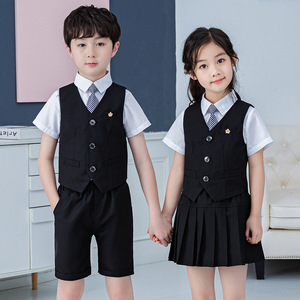 Vendita calda giovane ragazzo e ragazza abbigliamento di moda formale per bambini vestito uniforme 4 pezzi - Product Image 4