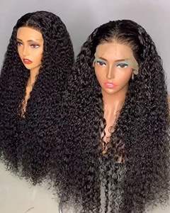 Gl Burmy कच्चे कुंवारी बाल जेरी कर्ली फीता सामने के विग मानव बालों का गहरा हिस्सा जेरी कर्ल बुनाई छोटे विग - Product Image 5