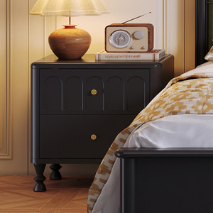 Mesita <span class=keywords><strong>de</strong></span> <span class=keywords><strong>noche</strong></span> móvil neoclásica, mueble <span class=keywords><strong>de</strong></span> almacenamiento <span class=keywords><strong>de</strong></span> madera maciza para dormitorio moderno, muebles <span class=keywords><strong>de</strong></span> dormitorio <span class=keywords><strong>de</strong></span> alta gama <span class=keywords><strong>y</strong></span> lujo ligero para el hogar - Product Image 4