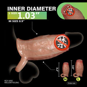 Verdikte en versterkte siliconen holle cock sleeve, herbruikbare penisring, erectiehulpmiddel voor volwassenen seksspeeltjes - Product Image 5
