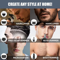 Kit de toilettage multifonction personnalisé DearChoice pour hommes, 6 en 1, tondeuse à barbe étanche IPX6, tondeuse à cheveux professionnelle pour barbier