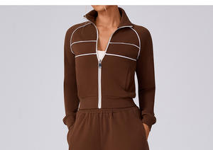 RUIQUWIN Nouvelle Arrivée Veste Zippée Légère Coupe-Vent pour Femme, Motif Color Block Rayé, Manteau Décontracté pour Cyclisme, Course à Pied et Fitness - Product Image 3