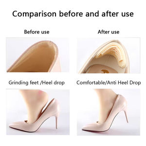Semelles de confort pour femmes <span class=keywords><strong>Silicone</strong></span> Gel tasses Anti-douleur chaussure talon autocollants haut talon protecteur Pad Inserts taille de chaussure réducteur en rouge - Product Image 3