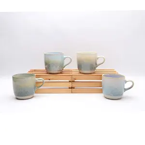 Mug Keramik Kustom dengan Kotak Hadiah, Cangkir Kopi Glasir Stoneware Kanada