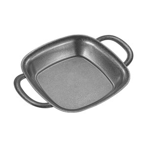 Assiette carrée à double anse, fond plat épaissi, pour les collations et les repas de fête, design uni - Product Image 3