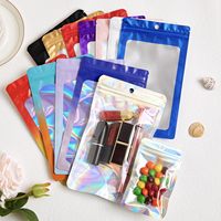 Sacs à zip-lock refermables en plastique de haute qualité pochette d'emballage sacs holographiques en feuille d'aluminium Mylar Sachets pour bijoux nourriture