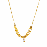 Collier en acier inoxydable plaqué or PVD 18 carats avec pendentif zirconium en forme de perles ovales souriantes, vente en gros