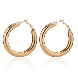 Prix de gros rond épais or hoop boucles <span class=keywords><strong>d</strong></span>'oreilles femmes - Product Image 1
