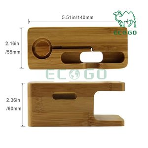 Support de station de charge de téléphone en bois de bambou pour support de montre - Product Image 6