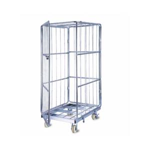 4 पक्षीय सुरक्षित स्टील वायर जाल रोल कंटेनर गोदाम रोल कंटेनर गोदाम रोल पिंजरे ट्रॉली-शॉपिंग कार्ट और ट्रॉली - Product Image 2