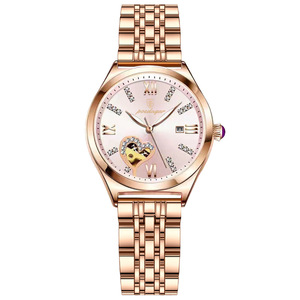 Orologi da polso da donna POEDAGAR 320, orologi al quarzo impermeabili in acciaio inossidabile color oro rosa, alla moda e di lusso, idea regalo <span class=keywords><strong>per</strong></span> la fidanzata - Product Image 3