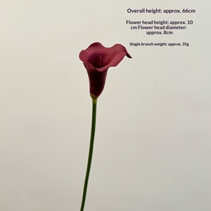D-219 Fleurs artificielles de lys Cala de haute qualité, toucher réel, couleur <span class=keywords><strong>bordeaux</strong></span>, en PU, pour <span class=keywords><strong>la</strong></span> décoration de mariage et de <span class=keywords><strong>la</strong></span> maison - Product Image 6