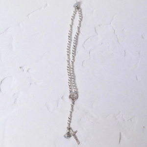 Pulsera de Rosario Completa con Cruz de San Benito Magnética y Cuentas de Acero Inoxidable Clásicas, Joyería Católica - Product Image 4