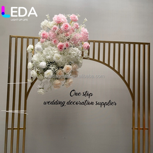 ชุดดอกไม้ประดิษฐ์สีชมพูขาวแชมเปญ LEDA สำหรับตกแต่งซุ้มโค้งงานแต่งงาน ฉากหลังงานอีเว้นท์และงานปาร์ตี้ - Product Image 4