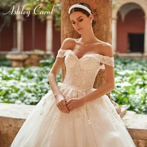 Ashley Carol princesa Vestido De novia 2022 romántico cariño apliques con cuentas encaje hasta A-Line <span class=keywords><strong>vestidos</strong></span> De novia Vestido De novia - Product Image 1