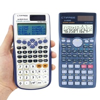 Calculatrice scientifique multifonctionnelle CTIFREE 10+2 Digital 991 Es Plus, 417/401/240 fonctions, pour étudiants, 991MS, batterie de haute qualité