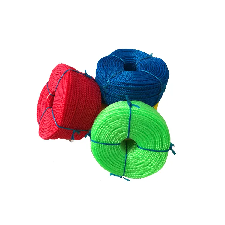 Lieferanten Arten von gewichteten Kunststoff PE Nylon Seil Vier Strang verdrilltes Polyethylen für Fischernetz und Marine 15MM 16MM 18MM