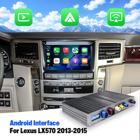 Module d'interface vidéo Android CarPlay 8+128G pour mise à niveau de l'écran OEM, boîtier multimédia pour Lexus LX570 2013-2015, Netflix, YouTube, GPS