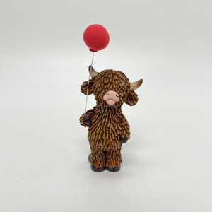 Dễ Thương Động Vật Cao Gia Súc Với Màu Đỏ Bóng Nhựa Thủ Công Mỹ Nghệ Nâu Hoang Dã Yak Tượng Cho Trang Trí Văn Phòng Nhà - Product Image 3