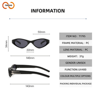 Gafas de Sol Estilo Ojo de Gato TWOOO T1795, Estilo de Celebridad de Internet, Protección UV, Retro, de Alta Gama, Modernas, Nuevas, Venta al Por Mayor de Fábrica