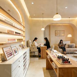 Juego de <span class=keywords><strong>Mesa</strong></span> y Silla de Manicura Profesional de Madera Moderna para Salón de Belleza con Colector de Polvo - Product Image 4