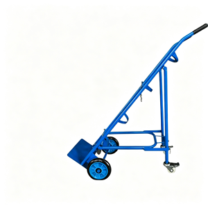 1. Chariot à gaz industriel à roues pour bouteille de gaz unique, construction robuste en acier avec verrou de sécurité pour usine - Product Image 1