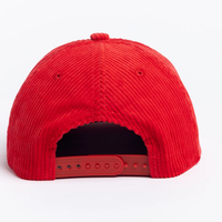 Otoño 2026: Gorra de Béisbol de Pana Roja y Negra con Logotipo Bordado de Alta Calidad, Nueva Llegada