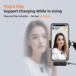 Microphone sans fil à clip OEM à prix de fabricant pour TikTok et diffusion <span class=keywords><strong>en</strong></span> direct, 2.4G, 150m, double canal, Type-C, CE FCC pour Android et iPhone - Product Image 3