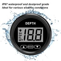 Sondeur de profondeur marin SX-TECH 52 mm 12 V avec alarme à piston, affichage numérique 328 pieds, cadran noir pour yachts/navires de pêche