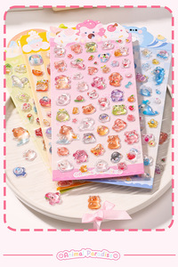 Stiker Hadiah Timbul 3D Stereoskopik Kartun Solid, Stiker Peri Dekoratif DIY Hewan yang Menyenangkan - Product Image 4