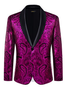 <span class=keywords><strong>Giacca</strong></span> da <span class=keywords><strong>uomo</strong></span> monopetto con motivo Paisley rosso, <span class=keywords><strong>verde</strong></span>, rosa e nero, decorata con perline, per feste, con risvolto - Product Image 5