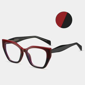 Gafas de Sol Cat Eye 87201, Montura Completa de Acetato TR90, Protección Anti Luz Azul, Diseño Unisex con Bloques de Color a la Moda - Product Image 3