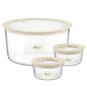 Lonchera de Vidrio Borosilicato de Diseño Moderno Personalizado con Tapa para Conservación de Alimentos Apta para Microondas, Contenedor de Almacenamiento para Cocina - Product Image 1
