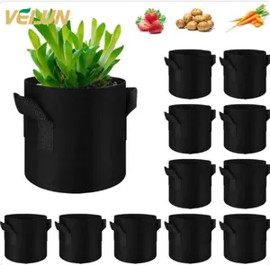 100 Gal. Plant Grow Bag Aeration Fabric Pots with Handles Black Grow Bag  Plant Container for Garden Planting( 6-Pack)