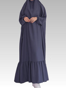 WD655イスラム教徒の祈りのためのヒジャーブ長いアバヤドレスのジルバブスカートのための最新のワンピースドバイスタイル - Product Image 5