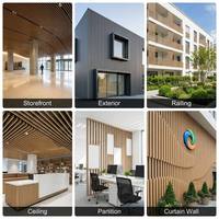 Décoration moderne, profil mural extérieur en aluminium, classe ignifuge, résistant à l'humidité, isolation thermique pour hôtels, bureaux