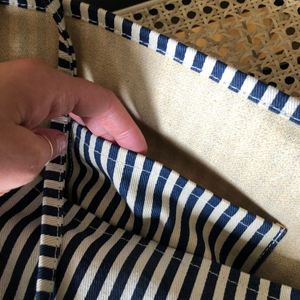 Sac fourre-tout en toile de coton rayé grande capacité, à porter à l'épaule, pour le shopping, personnalisable, automne-été, voyage, plage, sac à main décontracté pour femme - Product Image 4