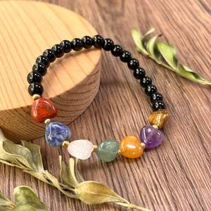 Trendy Heart-Shaped Colorful Natural Stone Beaded Unisex <b>Bracelet</b> TRYME Brand Ready to Ship (RTS) for Party/Wedding Occasions - Product Image 5