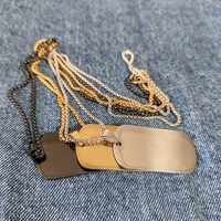 Pendentif de bijoux tendance en acier inoxydable gravé avec logo personnalisé, plaque métallique gravée, étiquette nominative – Vente chaude