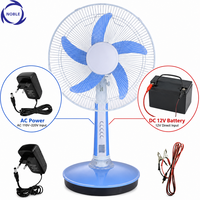 Vente flash - Ventilateur de table solaire DC 16 pouces pour extérieur et intérieur, 15W, 3 vitesses réglables, avec lumière LED et chargeur USB