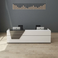 Comptoir d'accueil d'entreprise, minimaliste et moderne, comptoir de consultation, bureau, comptoir de service, bureau d'accueil