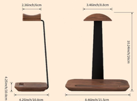 Rak Display Headset Gaming Kayu dan Logam untuk Meja Kerja, Model Kustom Pabrik, Terlaris
