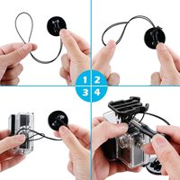 Soportes Adhesivos Premium con Correas de Seguridad para Cámaras de Acción, Kit de Seguridad Antipérdida para GoPro Hero 14, Insta360, Luna, DJI Osmo